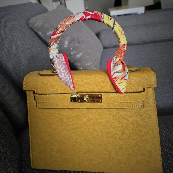 COPY - Stunning 100% leather quality not designer like,  Kelly bag brown 28. - Picture 12 of 13